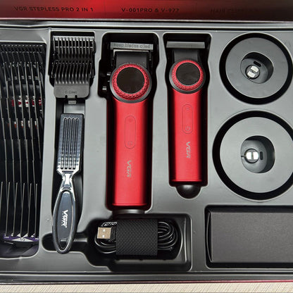 VGR 001 977 new hair trimming set high-end men's hair clipper intelligent digital display electric pusher carving and whitening