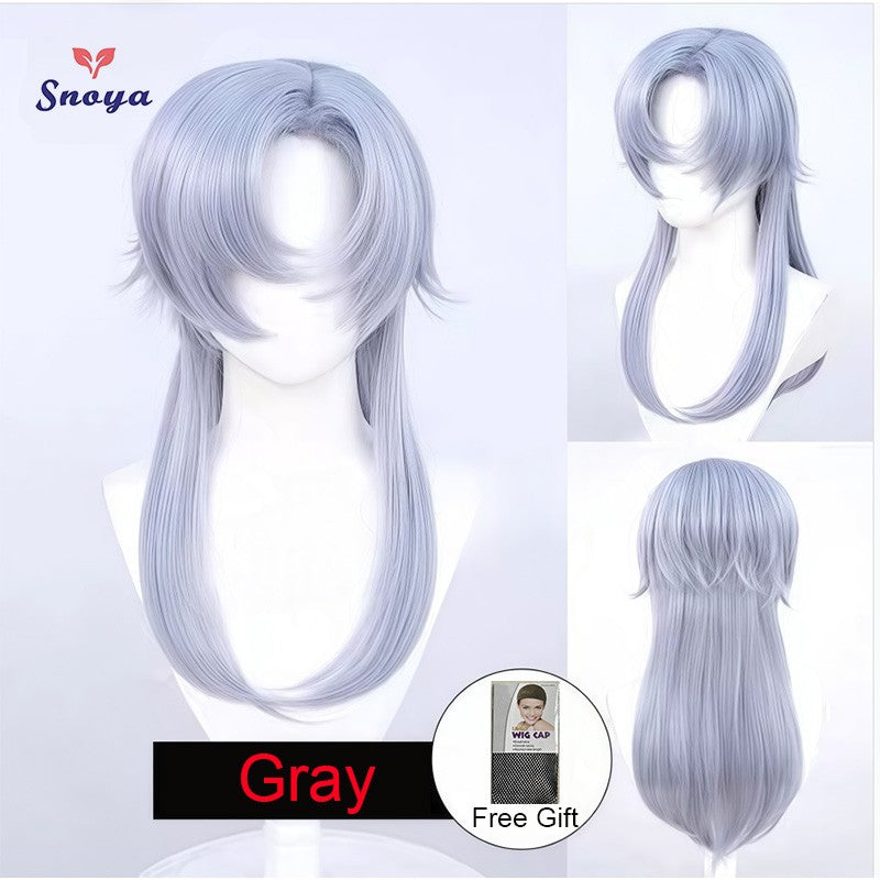 Snoya Versatile Long Synthetic Wolf Tail Cosplay Wig Suitable for Cosplay Parties Halloween Gaming And Anime Red Purple Yellow