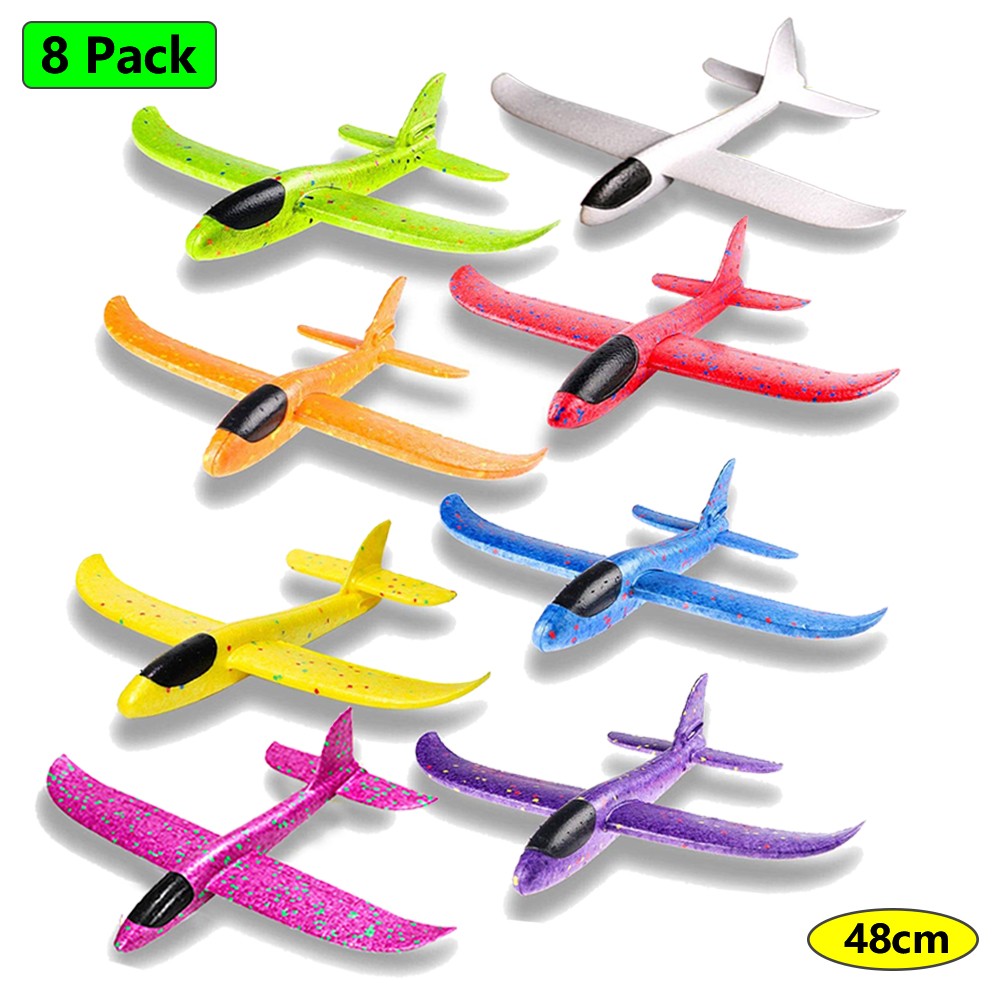 Avião de espuma grande de 36cm x 48cm, planador de avião de arremesso manual, aviões de bolha EPP inerciais, brinquedos de lançamento ao ar livre para crianças e meninos de presente
