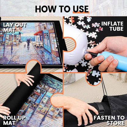 Puzzles Pad Storage Bag Jigsaw Roll Felt Mat Playmat, Up to 1500 Pcs, Perfect Puzzle Accessories for All Ages?Suitable for trave