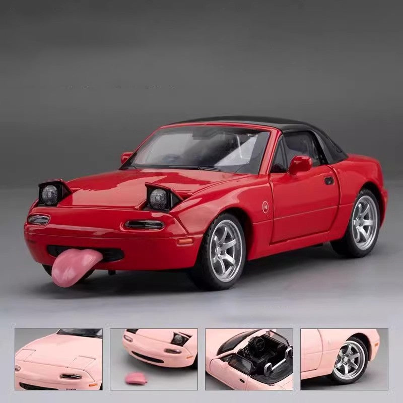 1/32 Mazda MX-5 Miniautura Diecast Miata RoadSter Brinquedo Carro Modelo Som e Luz Portas Abríveis Coleção Presente para Crianças Meninos Meninas