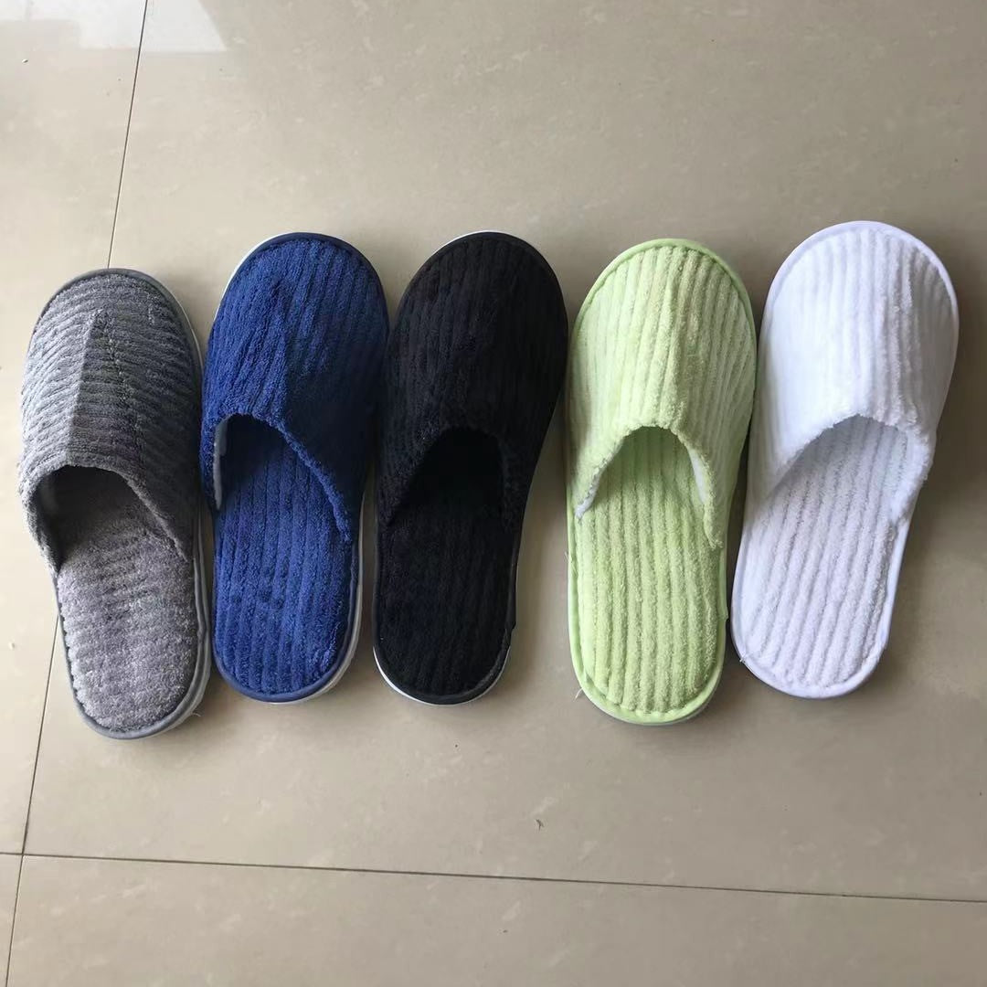 5 Pairs/Lot Mix Colors Men Women Disposable Hotel Slippers Cotton Slides Home Travel SPA Slipper Hospitality Cheap Footwear