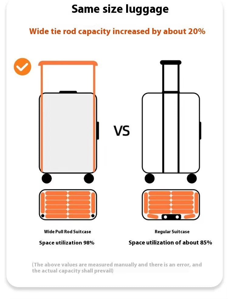 Front Opening Luggage High Quality PC Aluminium Frame Suitcase Wide Handle Carry on Travel Luggage With Laptop USB Charger Port