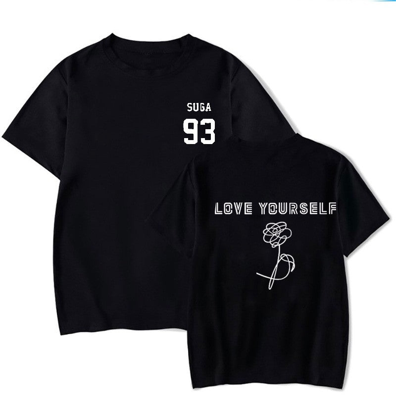 2025 Summer BTS LOVE YOURSELF Tear T-shirt Short-sleeved Casual Fan Top for Both Men and Women
