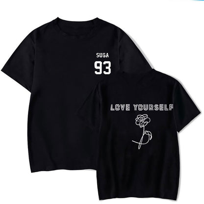 2025 Summer BTS LOVE YOURSELF Tear T-shirt Short-sleeved Casual Fan Top for Both Men and Women