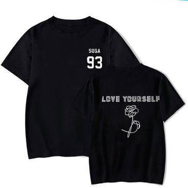 2025 Summer BTS LOVE YOURSELF Tear T-shirt Short-sleeved Casual Fan Top for Both Men and Women