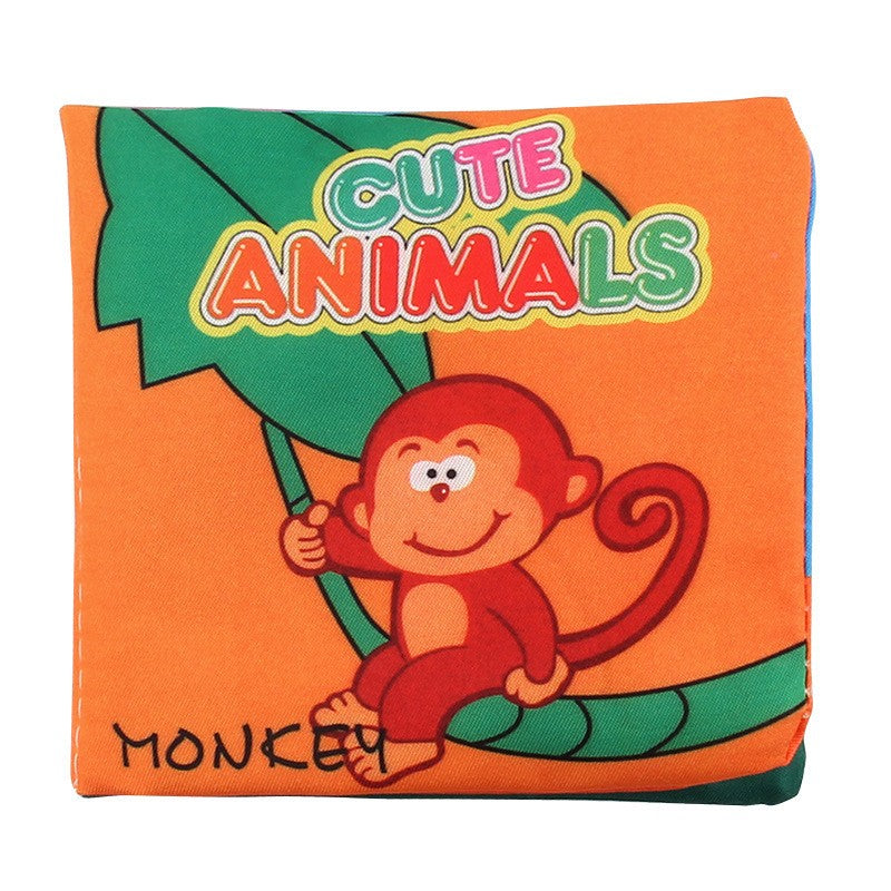 Livros de Pano Macios para Bebês com Som de Chocalho, Livros Silenciosos de Animais para Bebês, Brinquedos Educacionais de Aprendizagem Precoce para Bebês de 0 a 12 Meses, à Prova de Rasgos