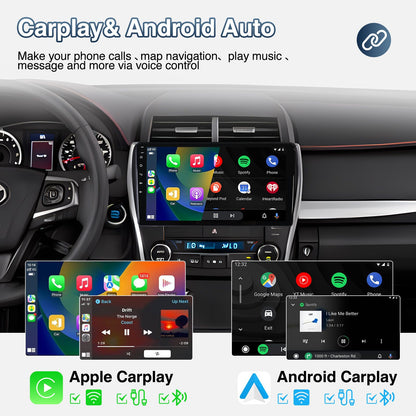 10.1 Inch Car Radio Stereo For 2012-2014 Toyota Camry Wireless CarPlay 1080P Android 13 GPS Navigation AHD Camera Microphone
