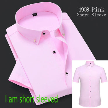New Men's White Shirt Korean High End Version Free Shipping Popular Clothes Short Sleeve Long Sleeve Casual Suit Bottom Shirts
