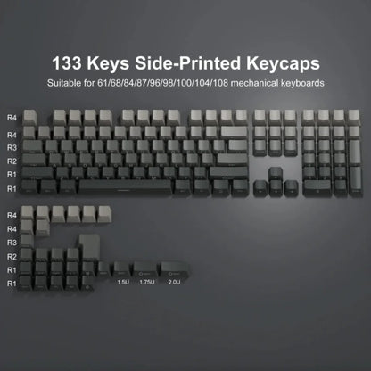 Novas Teclas 133 Gradiente Verde Shine Through Keycaps Impressão Lateral PBT Keycap Perfil Cherry Double Shot para Teclados Mecânicos