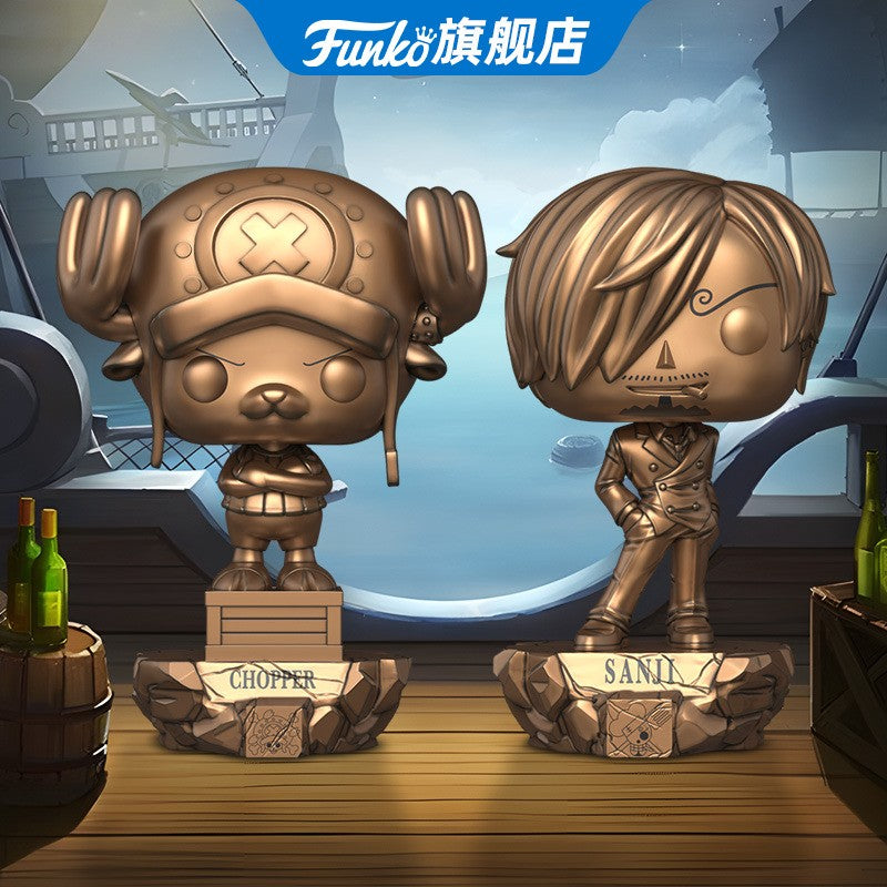 One Piece Anime Figure Sanji Tony Tony Chopper FUNKO POP 25th Anniversary Vinyl Figure +Protector Collectible Limited Edition