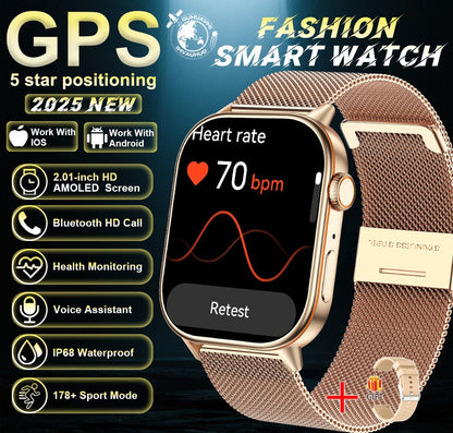 2025 New Military Dual-band GNSS GPS Smart Watch Men Compass 10ATM Waterproof Bluetooth Call Heart rate Sports Smart Watch Women