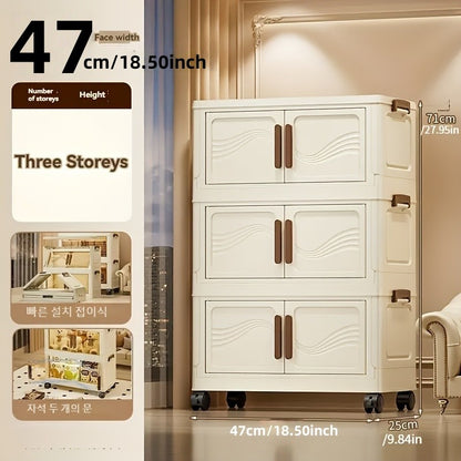 Foldable Storage Box with Clear Door - Spacious, Durable, and Easy-to-Assemble - Ideal for Organizing Clothes, Books, Toys, and