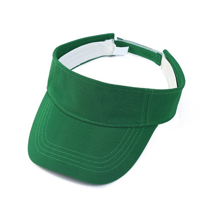 Men Women's Summer Sun Visor Hats Empty Top Solid Cotton Outdoor Sports Beach UV Protection Caps