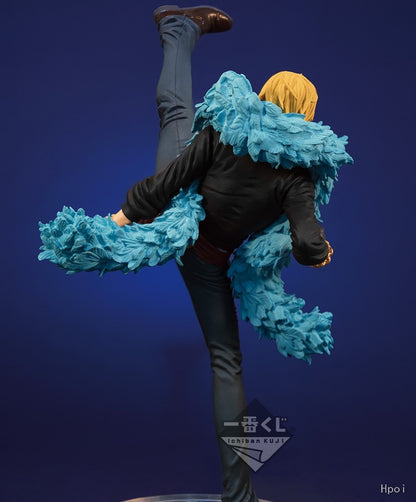 16CM Anime One Piece Sanji Figure 20th Anniversary Blue Set Boneco Modelo Brinquedo Colecionável Action Figure PVC