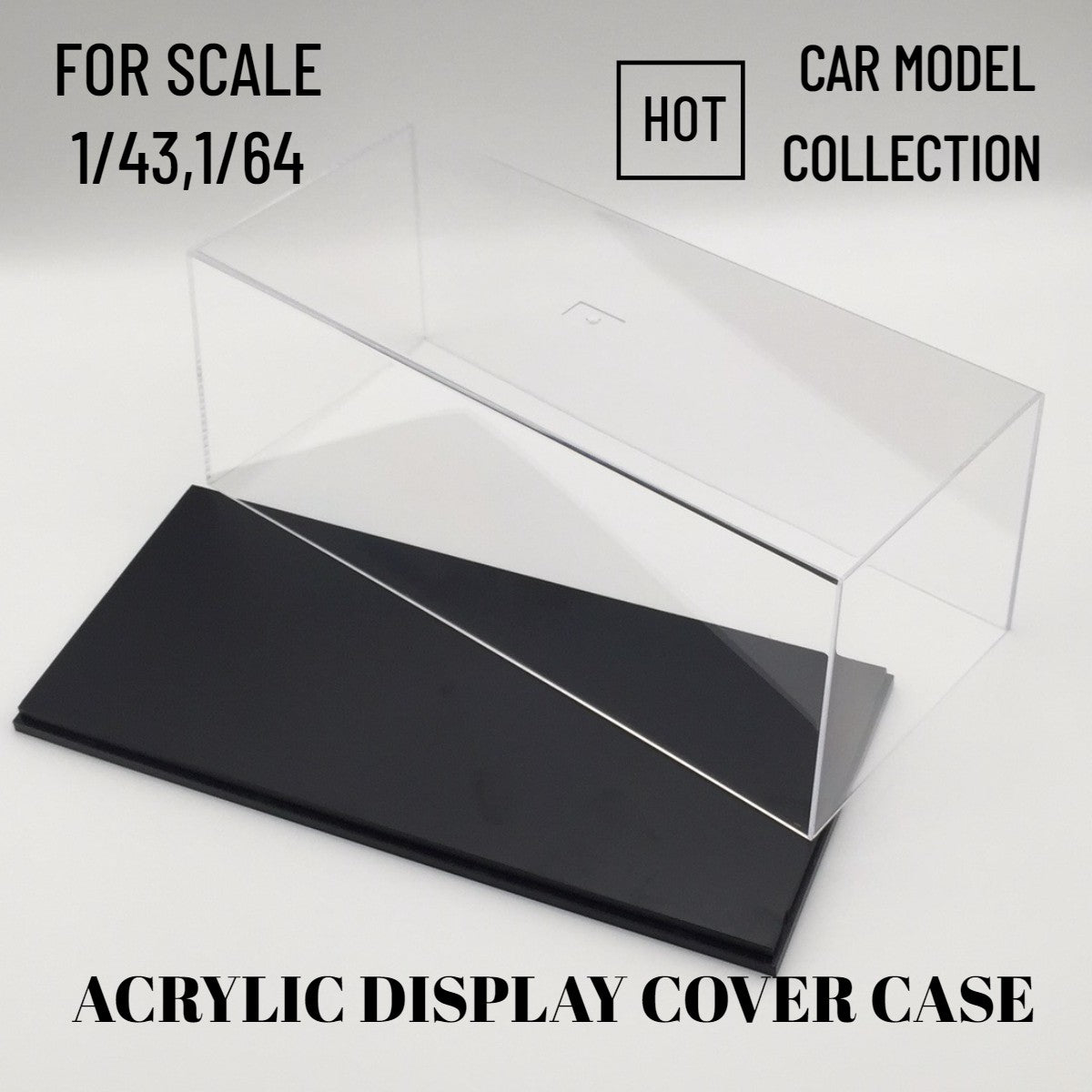 Estojo de Acrílico Transparente Rígido PVC Escala 1:43 1:64 para Miniaturas de Carros e Colecionáveis