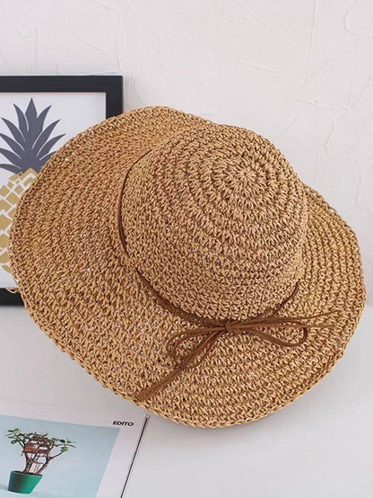 Summer Beach Korean Straw Hat for Women Visor Bucket Hat Hand Weaving Panama Girl Fishing Chapeau Sun Hats for Women