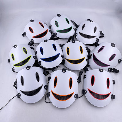 Anime High Rise Invasion Sniper LED Light up Mask Japanese Killer Japanese White Masks Carnival  Halloween Party Costume Props