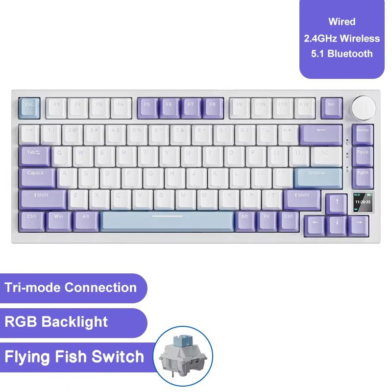 Teclado mecânico gamer Ajazz AK820/AK820Pro Bluetooth 5.1/sem fio/com fio, teclado customizado com botão selado de troca térmica