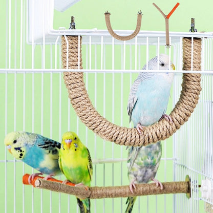 Puleiro de Pássaro Brinquedo para Papagaio Suprimento para Gaiola de Pássaro Corda para Pássaro Acessórios para Gaiola de Pássaro Corda para Papagaio Corda Suspensa para Pássaro Corda para Balanço