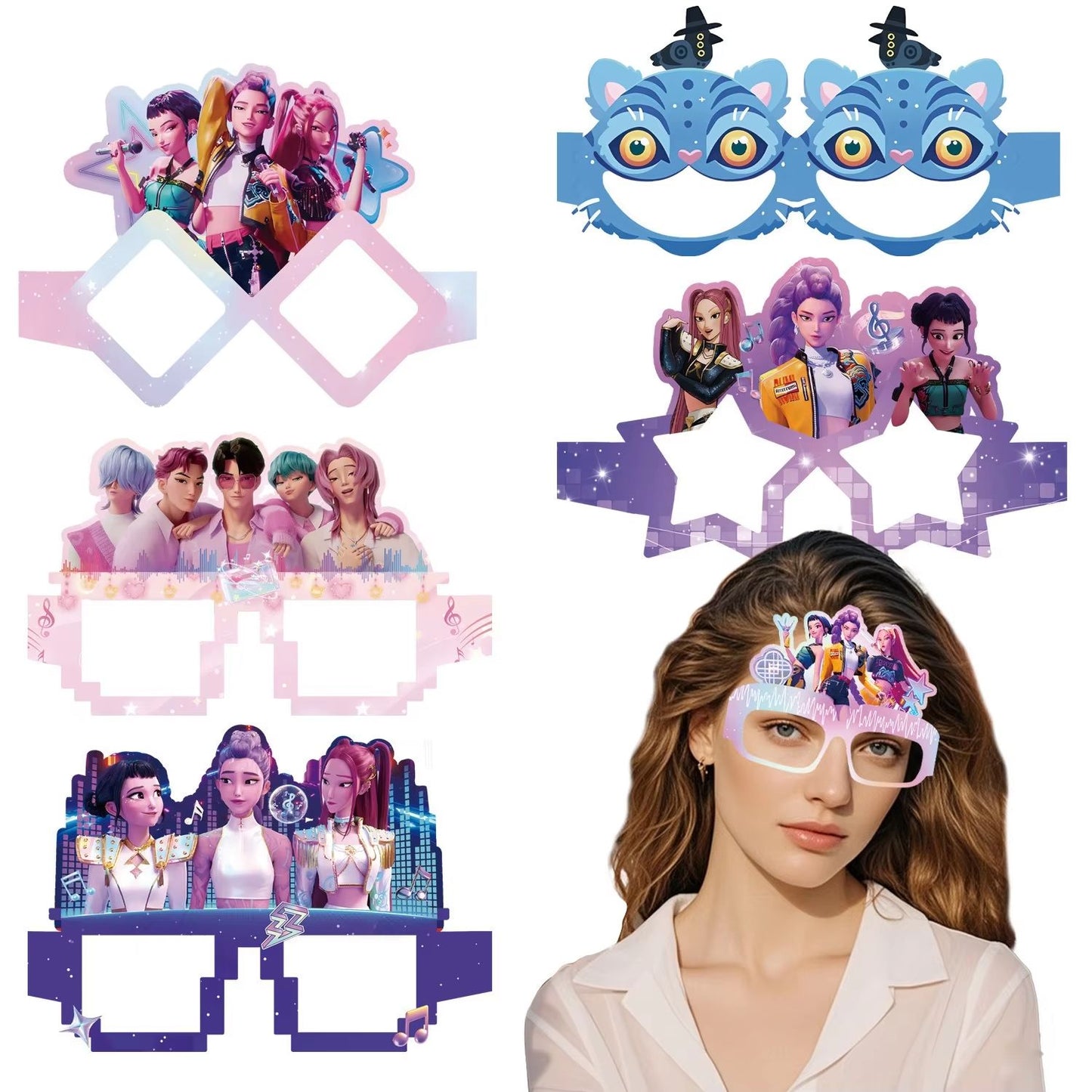 Hot K-Pop Birthday Party Decoration Set Kids Tableware Balloons Cups Plates Napkins Cake Topper Banner Gift Bag - Party Supplies