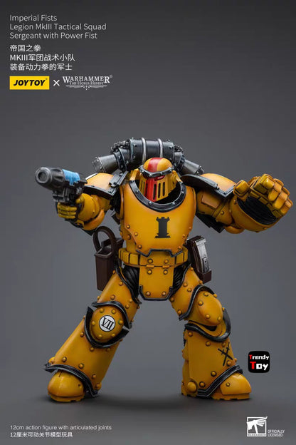 ?JOYTOY?Warhammer 40K Imperial Fists Mkll Legionários Táticos 4 Peças 1/18 Action Figure Brinquedo Colecionável