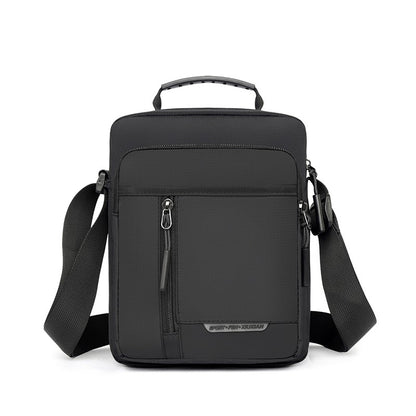 1 men's crossbody bag with zip closure, adjustable shoulder strap, and multiple storage compartments, suitable for daily commuti