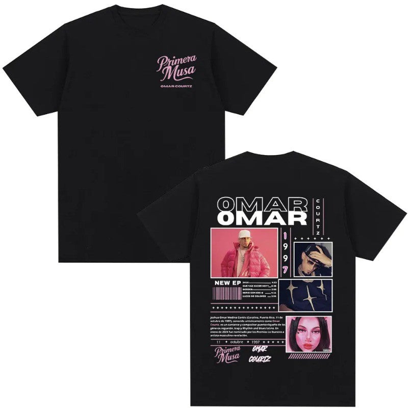 Omar Courtz Primera Musa Album Tour Merch T Shirt Men Women Clothing Hip Hop Fashion T-shirt Casual Short Sleeve T-shirts