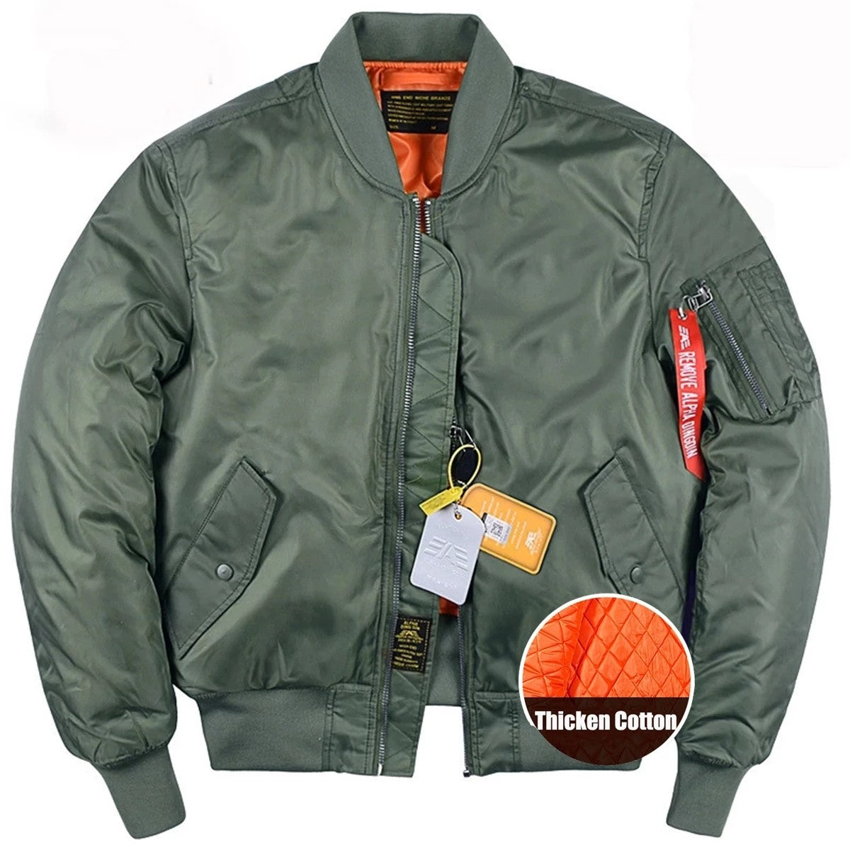 Winter Men's Bomber Jacket Thicken Warm Outerwear Outdoor Baseball Uniform Coat Large Size for Male