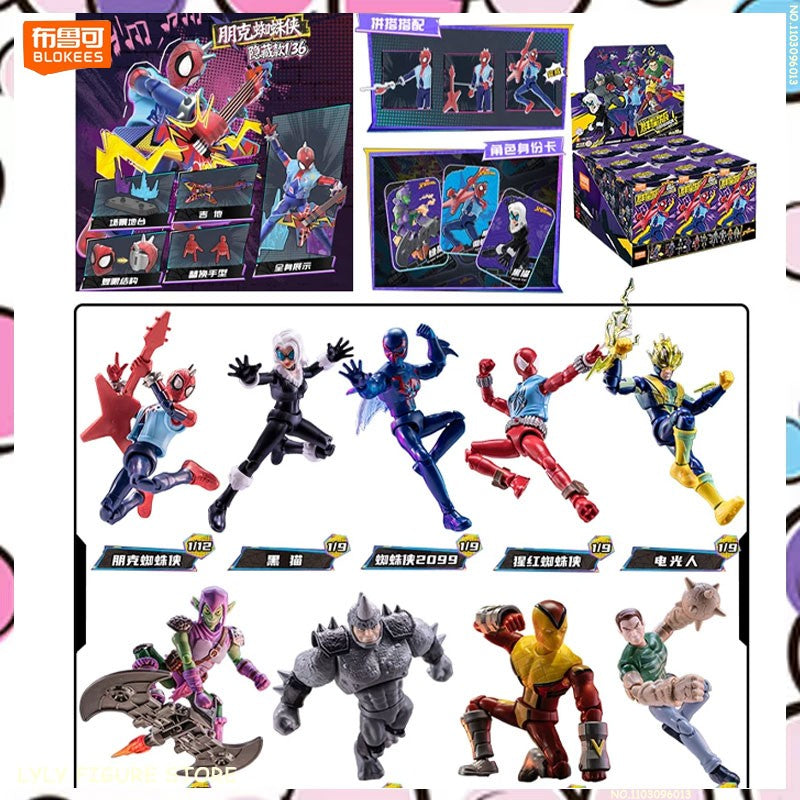 Em estoque Blokes DC Heroes Versão Galaxy V6 Spider-Verse Homem-Aranha Bonecos de Ação Modelo Colecionáveis Brinquedos de Aniversário para Meninos Presentes