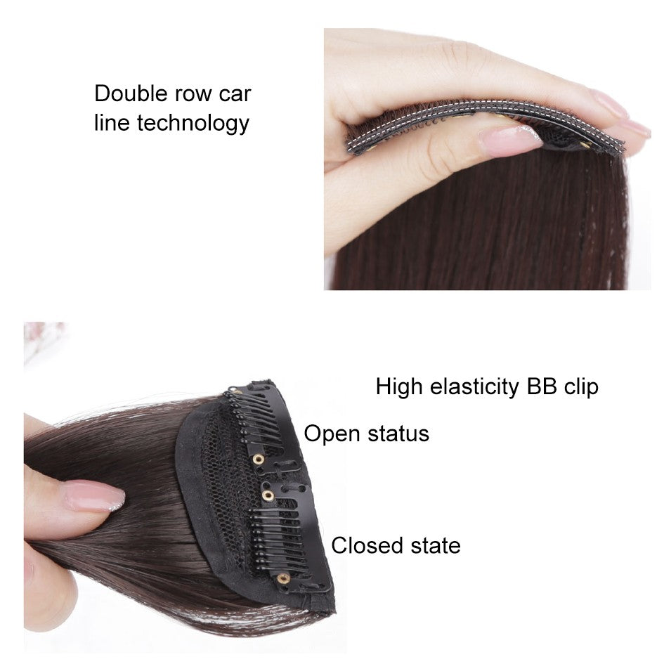 2 peças/conjunto de preenchimento capilar sintético, extensões de cabelo, peça de abertura e de reposição para topo, artefato de reposição