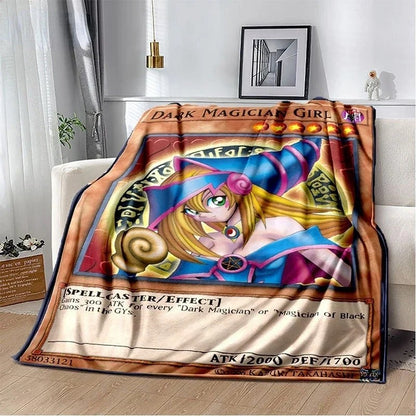Cobertor de Jogar Yu Gi Oh Anime Dragão Branco de Olhos Azuis Desenho Animado Macio de Pelúcia Mantas de Quarto Escritório Colcha Decoração de Casa