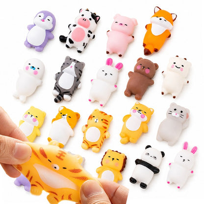 6/12/24pcs Cartoon Mini Mochi Squishy Toy Animals Stress Relief Toy for Kids Birthday Party Favor Halloween Goodie Bag Stuffer