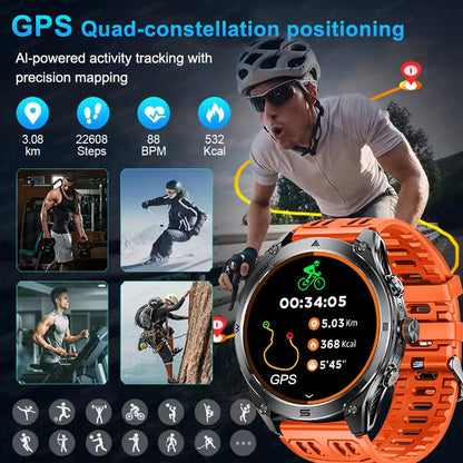 T-Rex3 Ultra Novo Smartwatch com Bússola e GPS Integrados Bateria de 1000mAh Resistência à Água 10ATM Rastreador Esportivo Smartwatches Militares para Exteriores