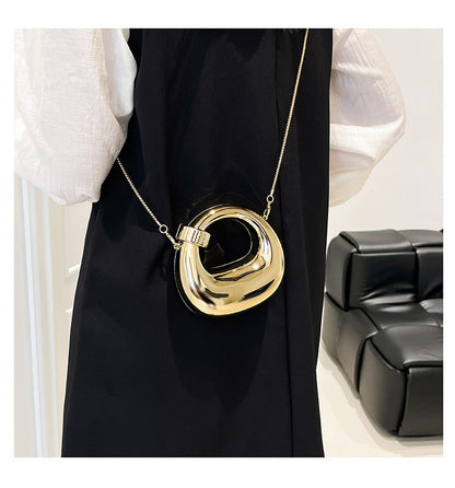 Fashion Crescent Mini Acrylic Chain Evening Bag for Women, Shoulder and Crossbody Bag