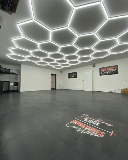 Garage Hexagon LED Light 50000H 6500K Ultra Bright for Home Gym Barbershop Car Detailing Bar Basement Workshop Ceiling Lighting