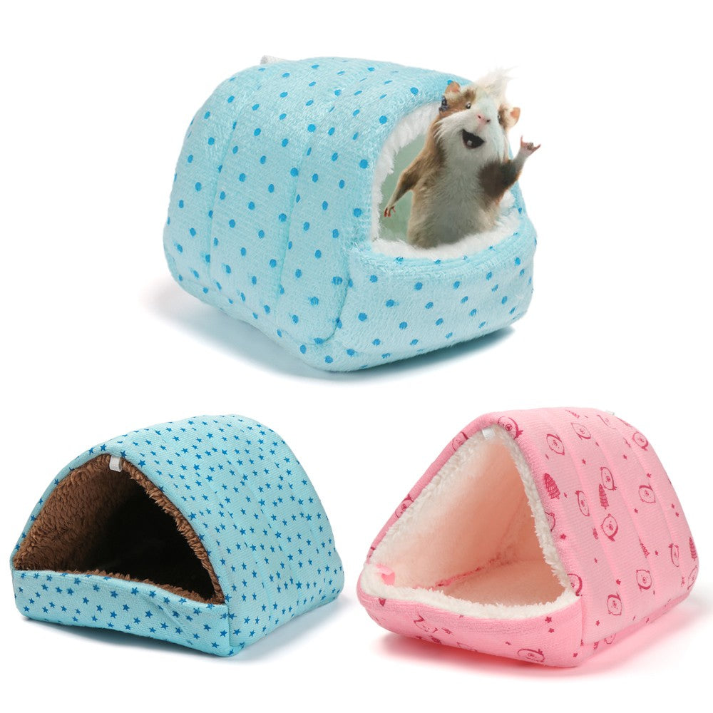 Inverno Bonito Desenho Animado Coelho Esquilo Mini Gaiola Ninho de Porquinho-da-Índia Pequenos Animais Ratos de Estimação Cama Casa de Hamster Quente Macia