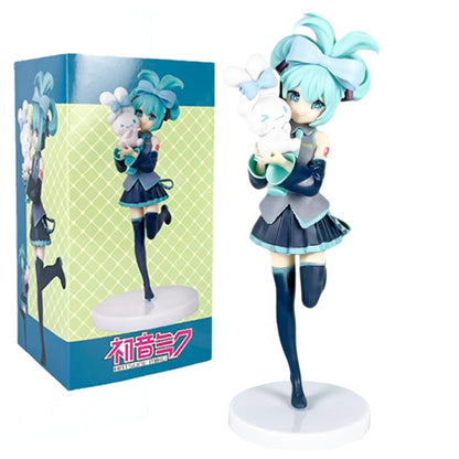 Anim Hatsune Miku Sitting Posture Figure Cat Ear Hatsune Model Desktop Decor Collectible Toy Gift for Fans Japanese Kawaii Otaku