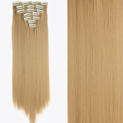 Cabelo Liso Comprido 16 Clipes 7 Pçs/Conjunto de Apliques de Cabelo Sintético Natural Loiro Preto Resistente ao Calor 2026