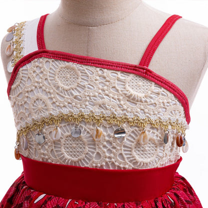 Girls Halloween Cosplay Moana Dress Ocean Adventure Role Play Costume Vaiana Princess Boys Maui Costume Vestidos Party Dress