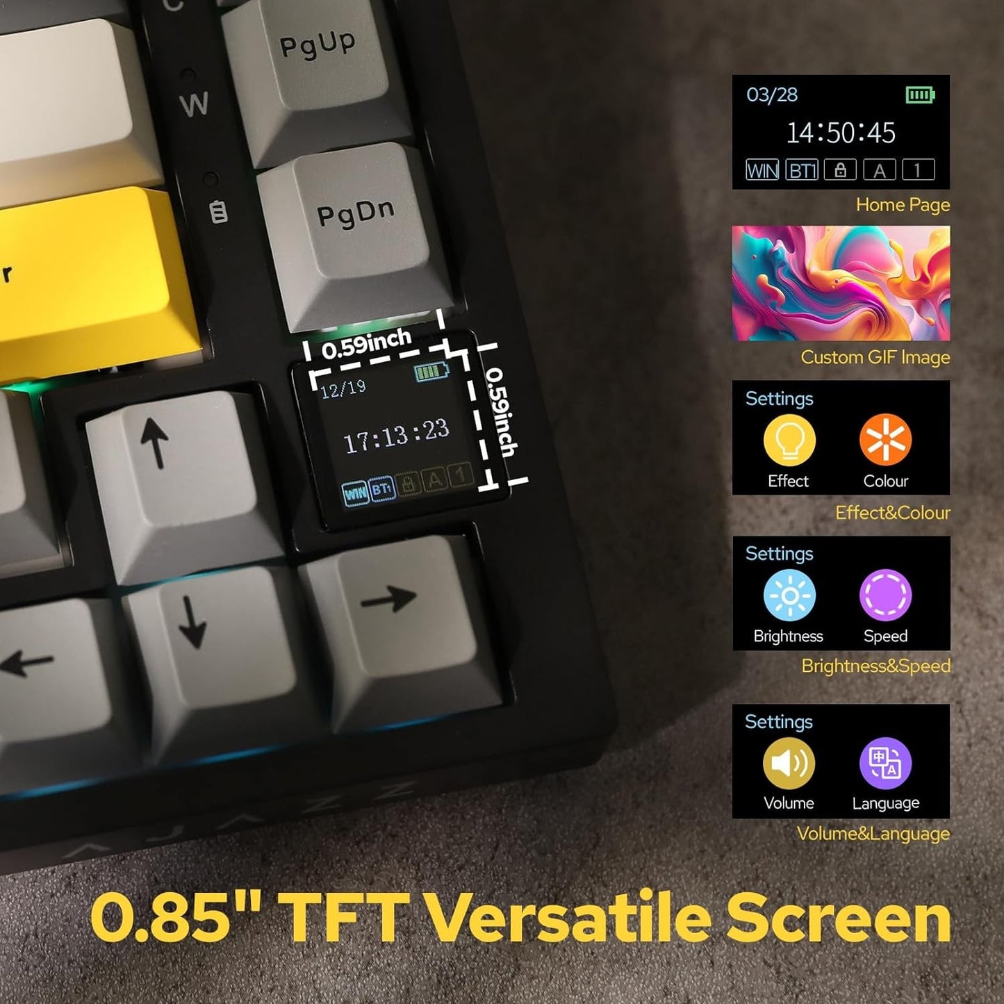 Teclado mecânico gamer Ajazz AK820/AK820Pro Bluetooth 5.1/sem fio/com fio, teclado customizado com botão selado de troca térmica