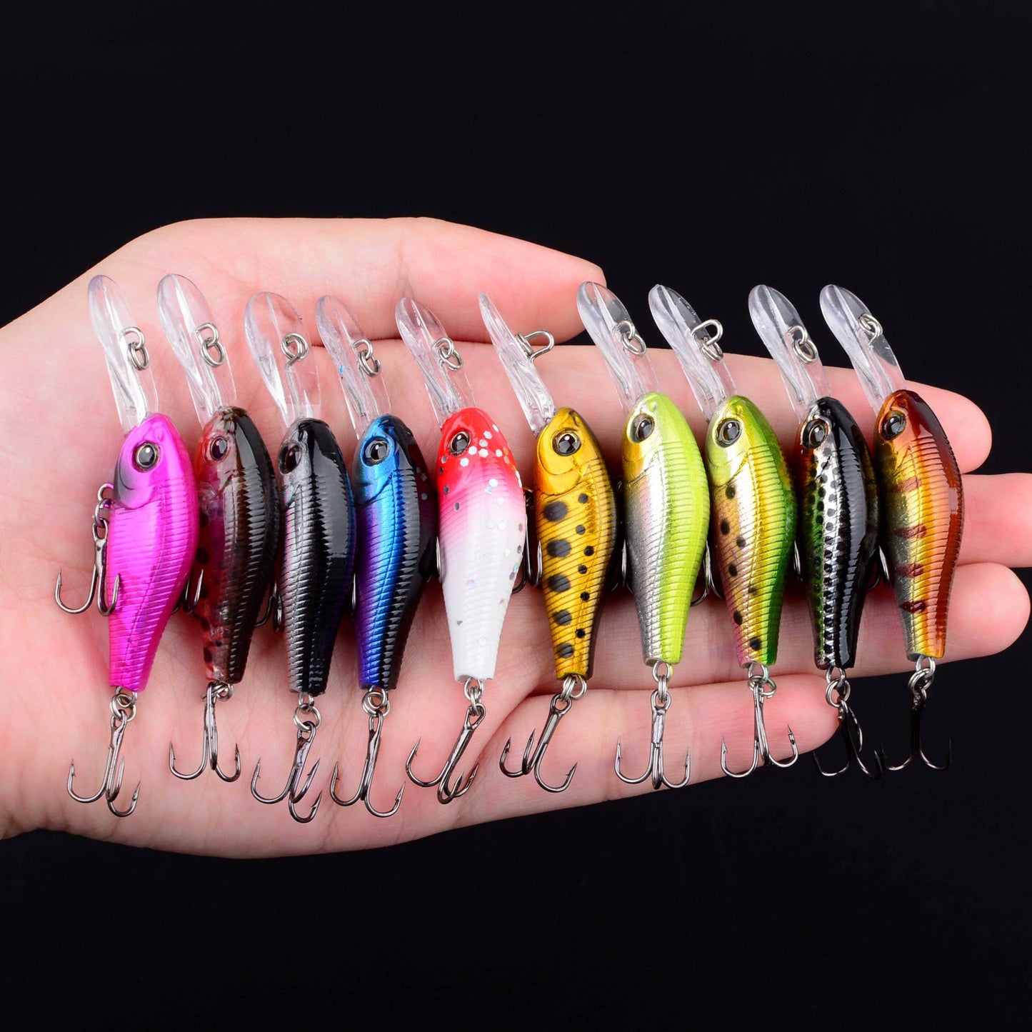1 Isca Artificial Flutuante Mini Minnow Crank Wobbler Jerkbait Rígida para Pesca de Robalo em Água Doce e Salgada