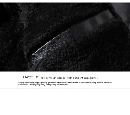 Modern PU Leather Motorcycle Biker Jacket Pilot Coat with Fleece Lining Tough Guy Men's Stylish Riding