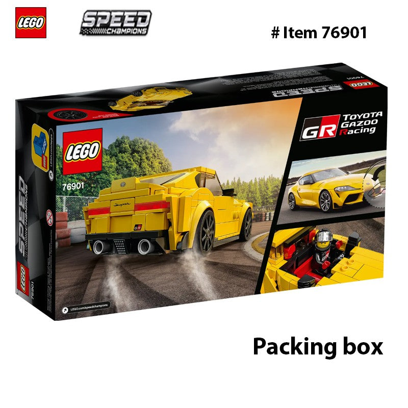 LEGO 76901 Speed Champions Toyota GR Supra – Conjunto de construção de carro esportivo colecionável com minifigura de piloto de corrida