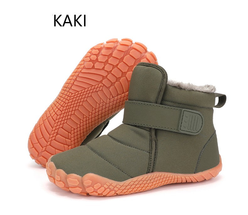 Kids 2025 New Wide Toe Barefoot Snow Boots Boys Girls Winter Minimalist waterproof Sneakers Girls Boys Non-Slip Warm Snow Boots