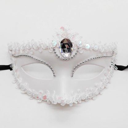 Halloween Mask Masquerade Princess Half Face Lace Plus Flower Children Adult Eye Mask Female Party Performance Props