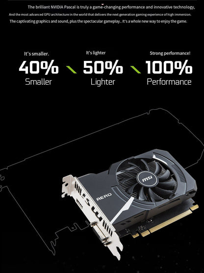MSI GeForce GT 1030 AERO ITX 2GD4 OC 64Bit DVI PCI-E 3.0 Geforce GPU Gt 1030 Placa de Vídeo para Jogos