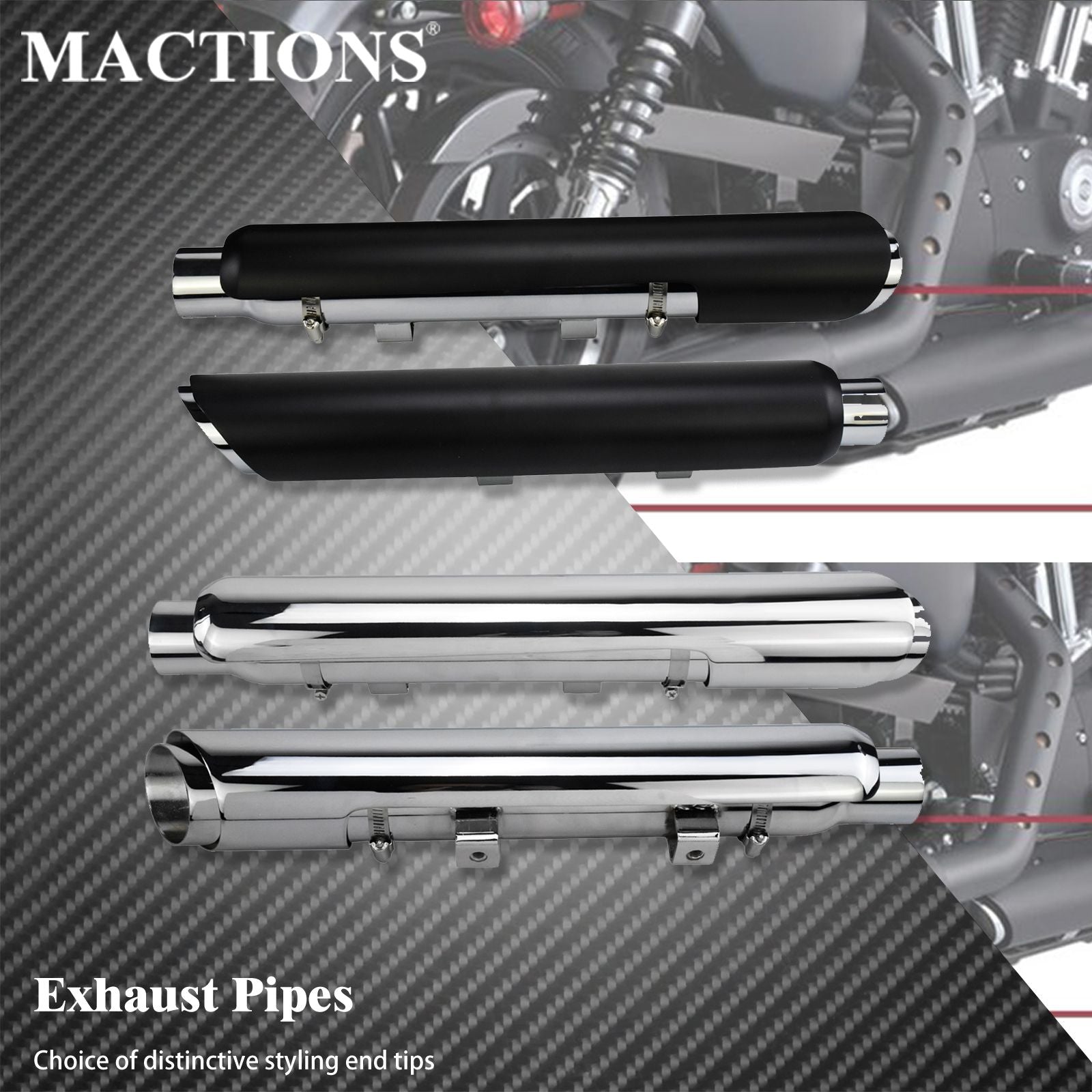 Motorcycle Slip-On Exhaust Muffler Shortshots Exhaust Pipes For Harley Sportster XL 883 Iron 1200 48 72 Forty Eight 2014-2022