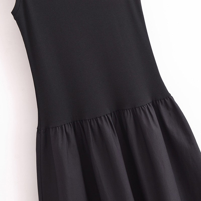 HXAO Black Dress Women Slim Simple O Neck Sleeveless Long Dress Holiday Dress Street Casual Dresses 2025 Women's Summer Dress