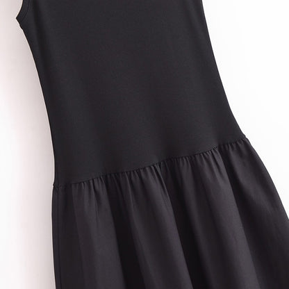 HXAO Black Dress Women Slim Simple O Neck Sleeveless Long Dress Holiday Dress Street Casual Dresses 2025 Women's Summer Dress